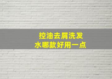 控油去屑洗发水哪款好用一点