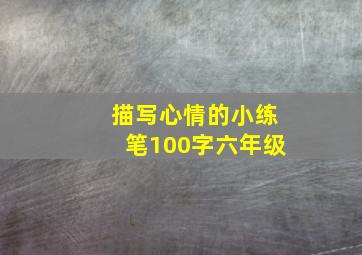 描写心情的小练笔100字六年级