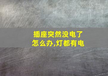 插座突然没电了怎么办,灯都有电