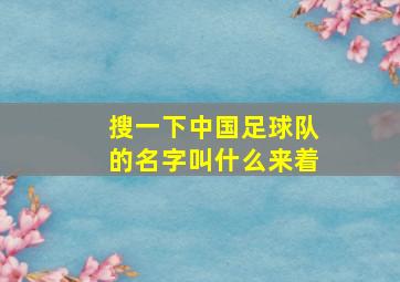 搜一下中国足球队的名字叫什么来着