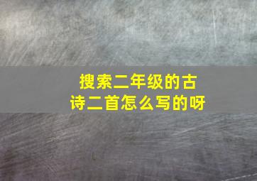 搜索二年级的古诗二首怎么写的呀