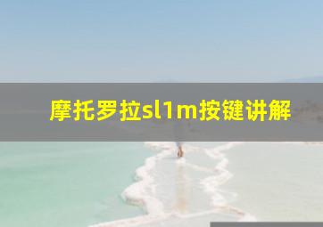 摩托罗拉sl1m按键讲解