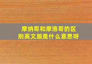 摩纳哥和摩洛哥的区别英文版是什么意思呀