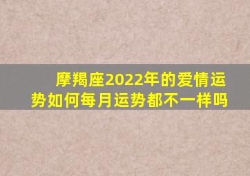 摩羯座2022年的爱情运势如何每月运势都不一样吗