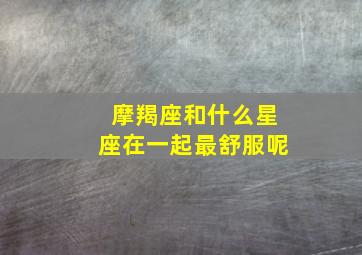 摩羯座和什么星座在一起最舒服呢