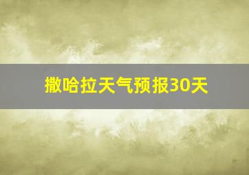 撒哈拉天气预报30天