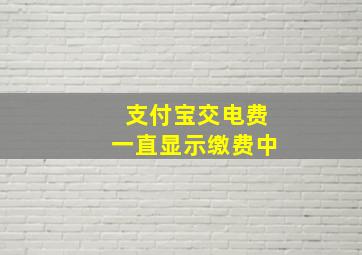 支付宝交电费一直显示缴费中