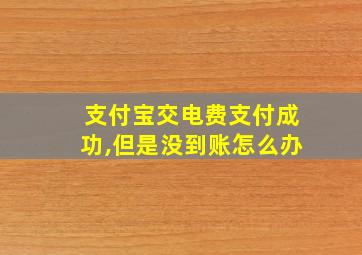 支付宝交电费支付成功,但是没到账怎么办