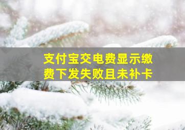 支付宝交电费显示缴费下发失败且未补卡