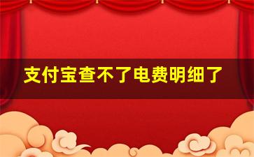 支付宝查不了电费明细了