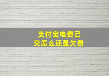 支付宝电费已交怎么还显欠费