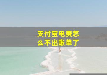 支付宝电费怎么不出账单了