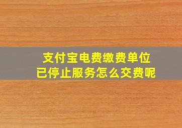 支付宝电费缴费单位已停止服务怎么交费呢