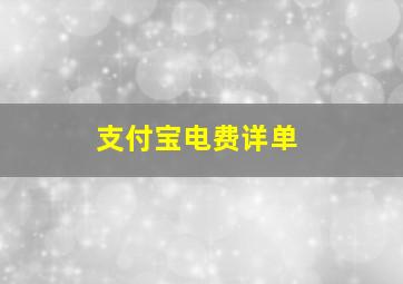 支付宝电费详单