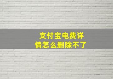 支付宝电费详情怎么删除不了