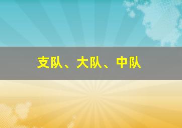 支队、大队、中队