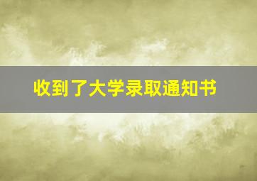 收到了大学录取通知书