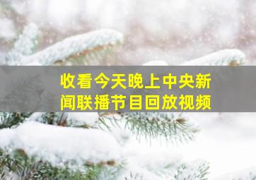 收看今天晚上中央新闻联播节目回放视频