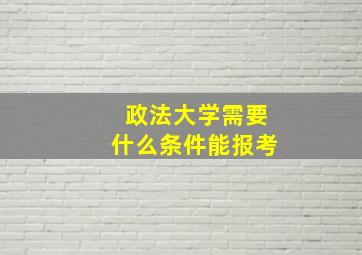 政法大学需要什么条件能报考