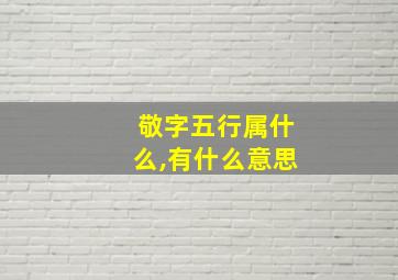 敬字五行属什么,有什么意思