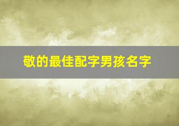 敬的最佳配字男孩名字