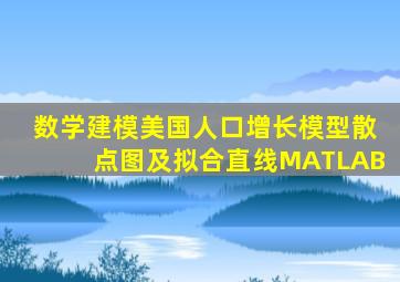 数学建模美国人口增长模型散点图及拟合直线MATLAB