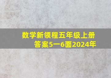 数学新领程五年级上册答案5一6面2024年