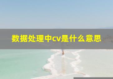 数据处理中cv是什么意思