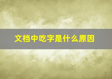 文档中吃字是什么原因