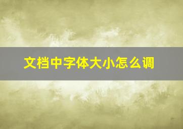 文档中字体大小怎么调