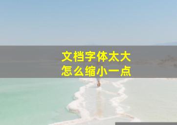 文档字体太大怎么缩小一点