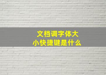 文档调字体大小快捷键是什么