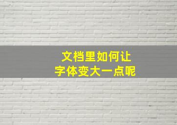 文档里如何让字体变大一点呢