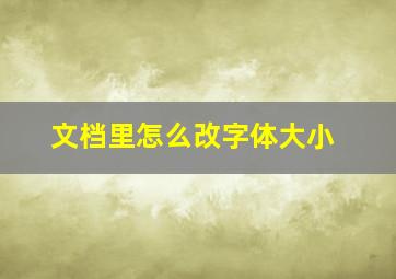 文档里怎么改字体大小