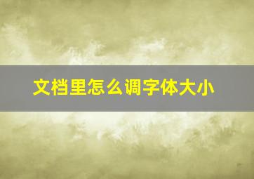 文档里怎么调字体大小