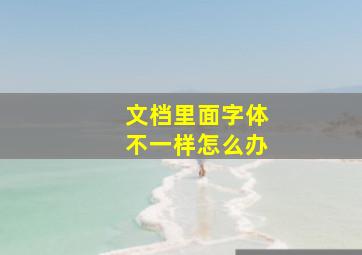 文档里面字体不一样怎么办