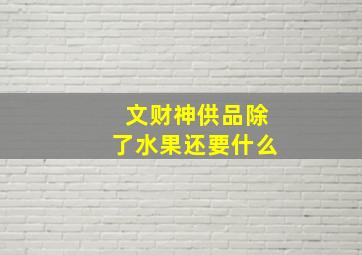 文财神供品除了水果还要什么