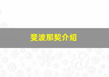 斐波那契介绍