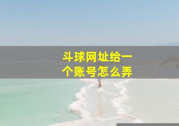 斗球网址给一个账号怎么弄