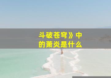 斗破苍穹》中的萧炎是什么