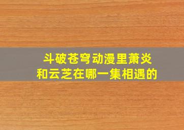 斗破苍穹动漫里萧炎和云芝在哪一集相遇的