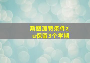 斯图加特条件zu保留3个学期