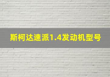 斯柯达速派1.4发动机型号