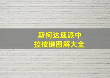 斯柯达速派中控按键图解大全