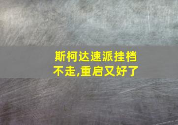 斯柯达速派挂档不走,重启又好了