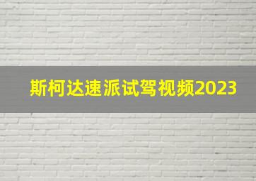 斯柯达速派试驾视频2023