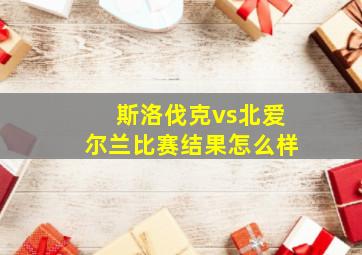 斯洛伐克vs北爱尔兰比赛结果怎么样