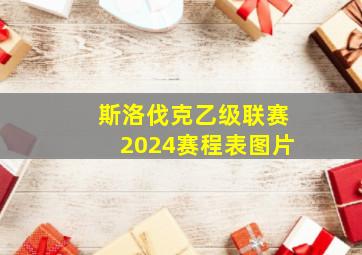 斯洛伐克乙级联赛2024赛程表图片