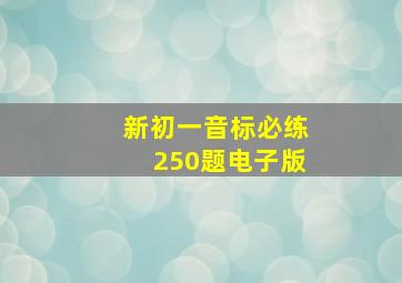 新初一音标必练250题电子版