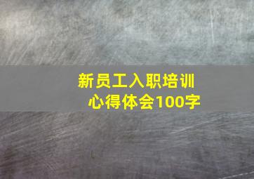 新员工入职培训心得体会100字